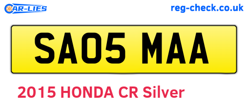SA05MAA are the vehicle registration plates.