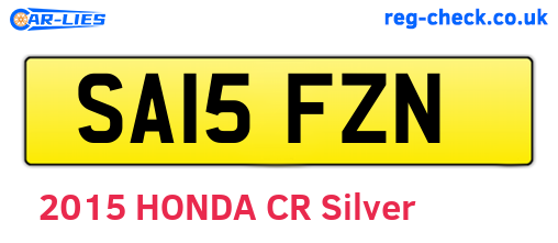 SA15FZN are the vehicle registration plates.