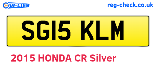 SG15KLM are the vehicle registration plates.