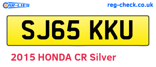 SJ65KKU are the vehicle registration plates.