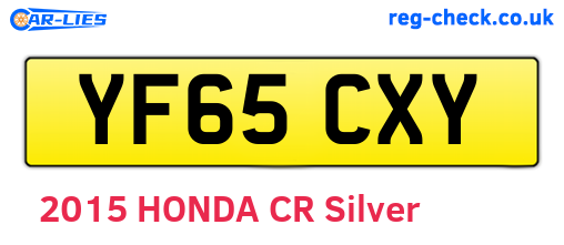YF65CXY are the vehicle registration plates.