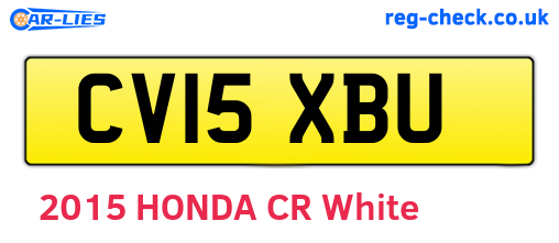 CV15XBU are the vehicle registration plates.