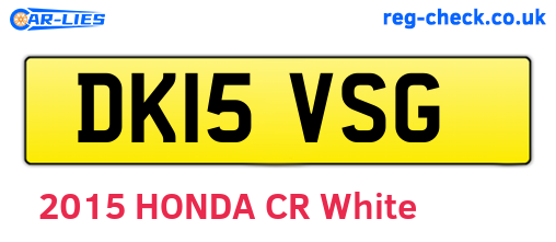DK15VSG are the vehicle registration plates.
