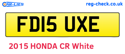 FD15UXE are the vehicle registration plates.