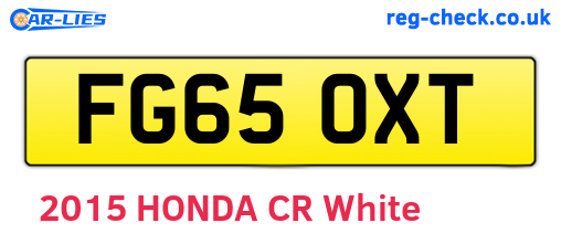 FG65OXT are the vehicle registration plates.
