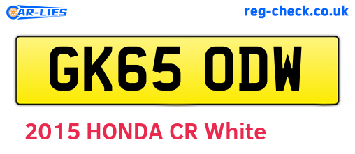 GK65ODW are the vehicle registration plates.