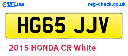 HG65JJV are the vehicle registration plates.
