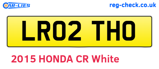 LR02THO are the vehicle registration plates.