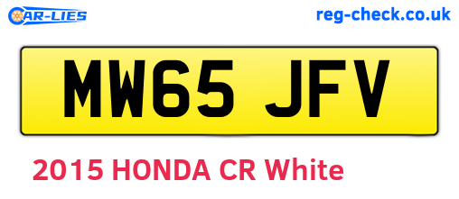 MW65JFV are the vehicle registration plates.