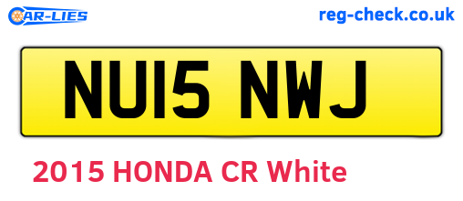 NU15NWJ are the vehicle registration plates.