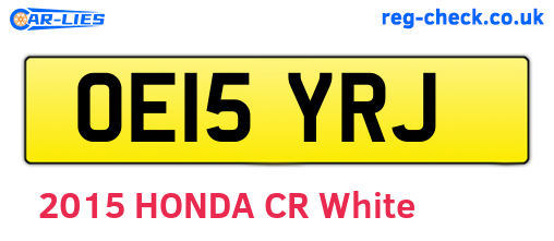 OE15YRJ are the vehicle registration plates.