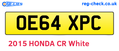 OE64XPC are the vehicle registration plates.