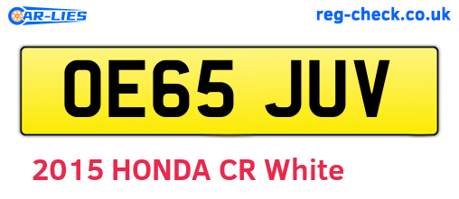 OE65JUV are the vehicle registration plates.