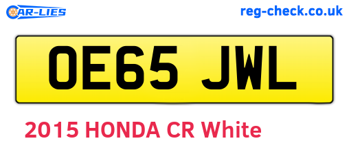 OE65JWL are the vehicle registration plates.