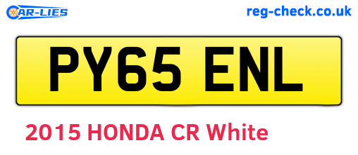 PY65ENL are the vehicle registration plates.