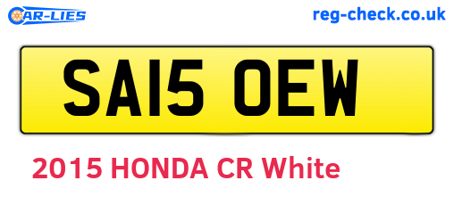 SA15OEW are the vehicle registration plates.