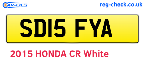 SD15FYA are the vehicle registration plates.