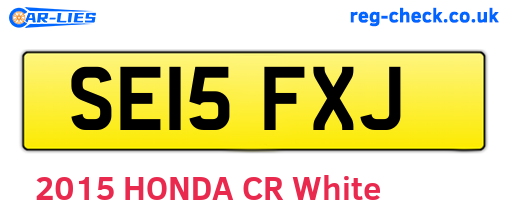 SE15FXJ are the vehicle registration plates.