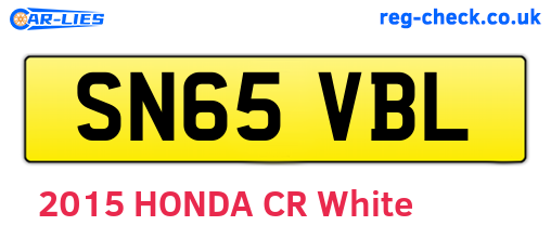 SN65VBL are the vehicle registration plates.