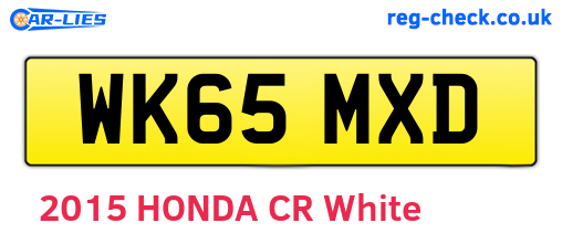 WK65MXD are the vehicle registration plates.
