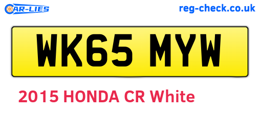 WK65MYW are the vehicle registration plates.