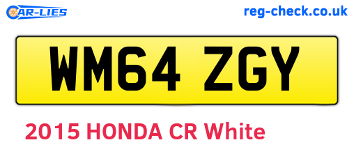 WM64ZGY are the vehicle registration plates.