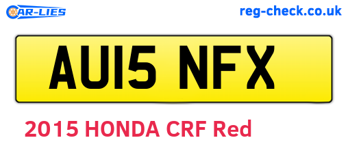 AU15NFX are the vehicle registration plates.