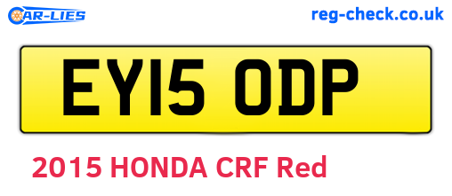 EY15ODP are the vehicle registration plates.