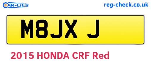 M8JXJ are the vehicle registration plates.