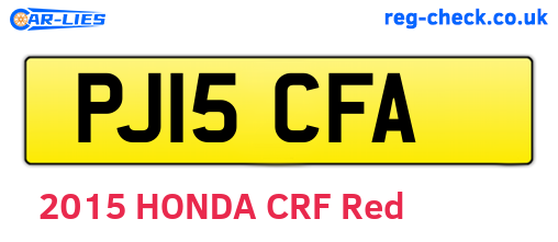 PJ15CFA are the vehicle registration plates.