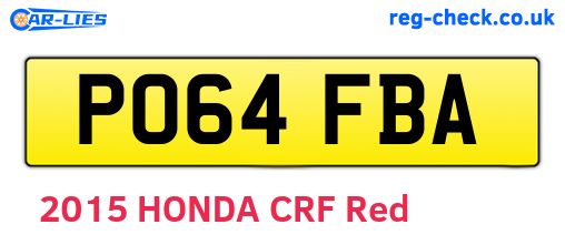 PO64FBA are the vehicle registration plates.
