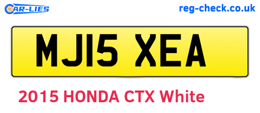 MJ15XEA are the vehicle registration plates.