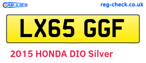 LX65GGF are the vehicle registration plates.