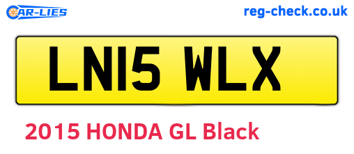LN15WLX are the vehicle registration plates.