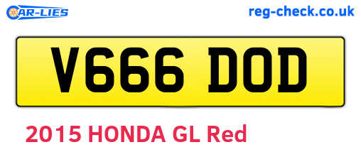 V666DOD are the vehicle registration plates.