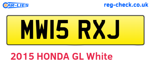 MW15RXJ are the vehicle registration plates.