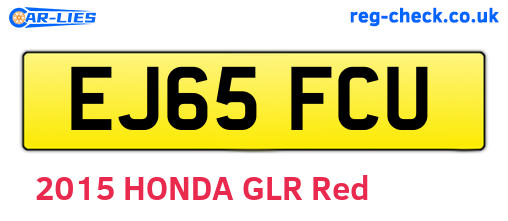 EJ65FCU are the vehicle registration plates.