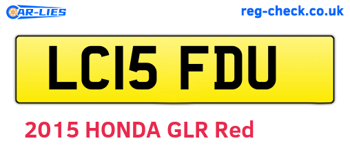 LC15FDU are the vehicle registration plates.