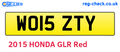 WO15ZTY are the vehicle registration plates.