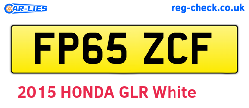 FP65ZCF are the vehicle registration plates.