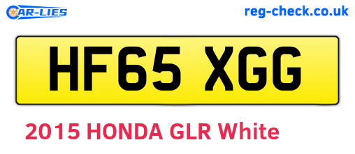 HF65XGG are the vehicle registration plates.