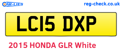 LC15DXP are the vehicle registration plates.