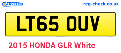 LT65OUV are the vehicle registration plates.