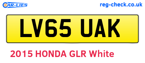 LV65UAK are the vehicle registration plates.