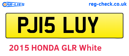 PJ15LUY are the vehicle registration plates.