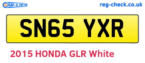 SN65YXR are the vehicle registration plates.