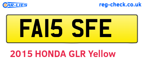 FA15SFE are the vehicle registration plates.