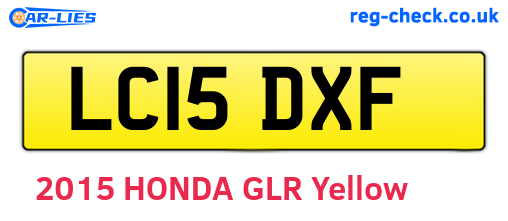 LC15DXF are the vehicle registration plates.