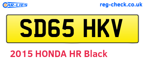 SD65HKV are the vehicle registration plates.