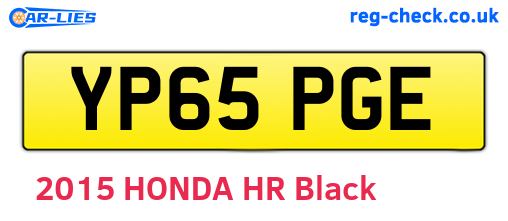 YP65PGE are the vehicle registration plates.